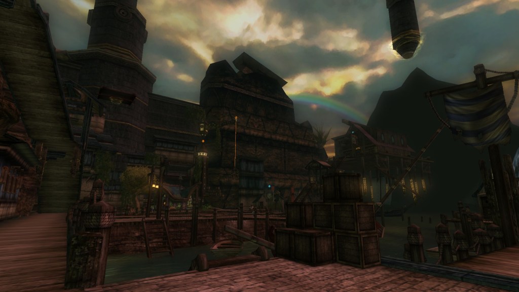 Rainbow over Stormreach Harbour